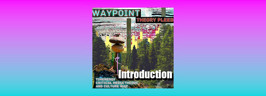 Image of Waypoint, the book, over a colorful gradient background.