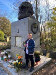 A photo of Dave at Marx's grave